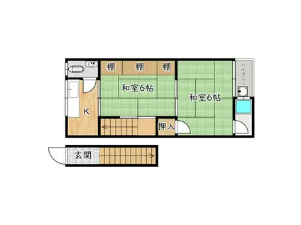 木下文化(2K/2階)の間取り写真