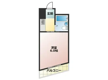 宝コーポII(1K/2階)の間取り写真