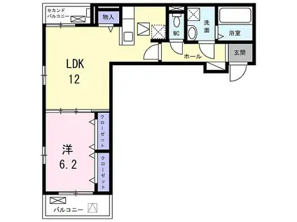 K.N.HARMONY(1LDK/1階)の間取り写真