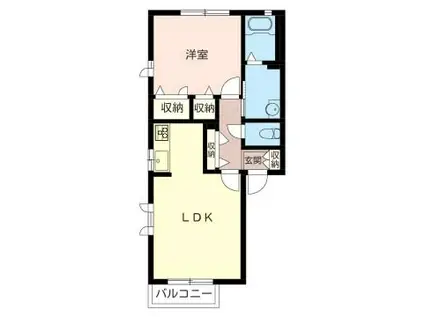 ヴィヴィアンA(1LDK/2階)の間取り写真