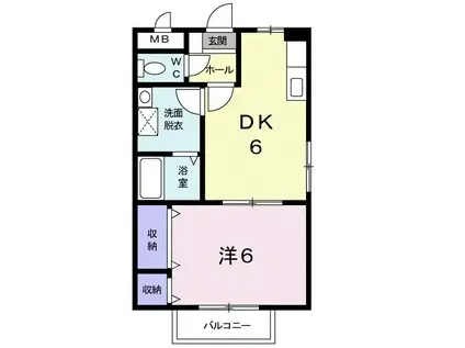 ワンダフルTK(1DK/1階)の間取り写真
