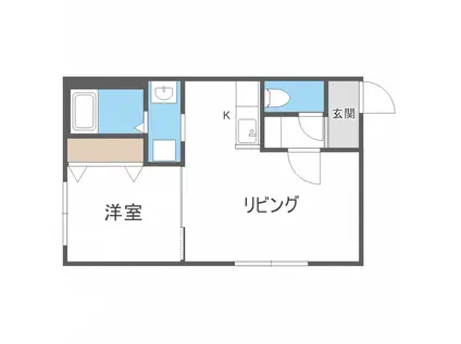 G・P・S本通(1LDK/2階)の間取り写真