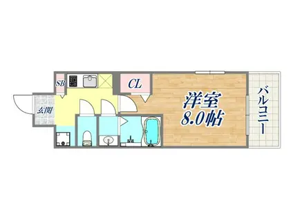 W-STYLE神戸Ⅱ(1K/10階)の間取り写真