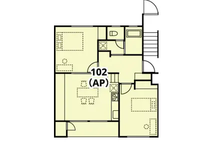 富山県創業移住促進SCOP TOYAMA(2DK/1階)の間取り写真