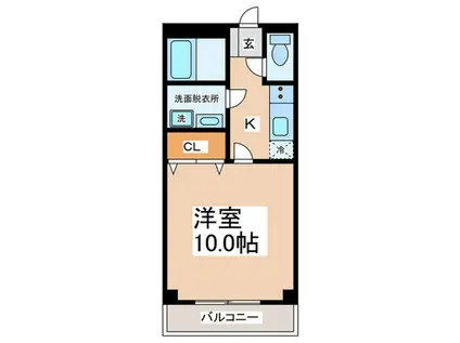 しろくまマンション(1K/3階)の間取り写真