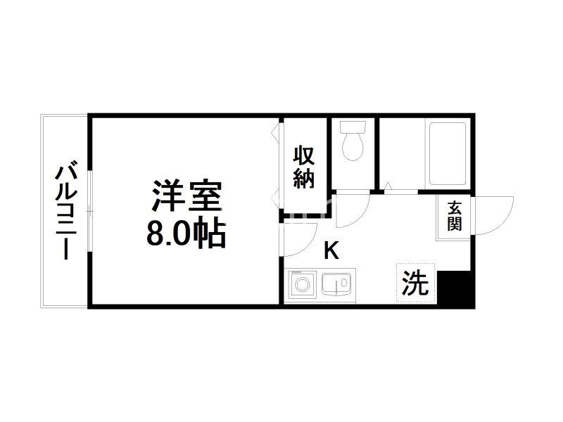 グリーンヒル桃山(1K/1階)の間取り写真