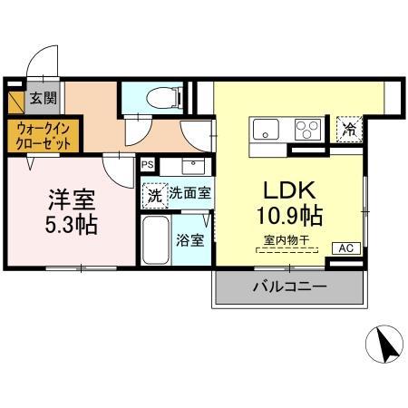セレウィータ栄町(1LDK/2階)の間取り写真