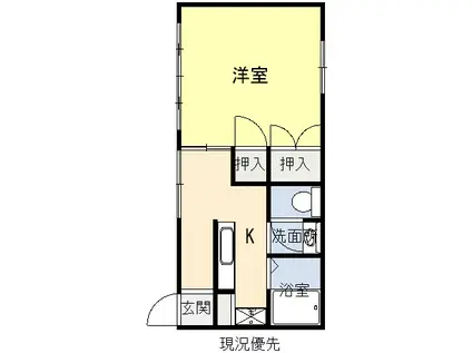 コーポ常松(1K/1階)の間取り写真
