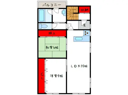 AKEBONOレジデンス(2LDK/3階)の間取り写真