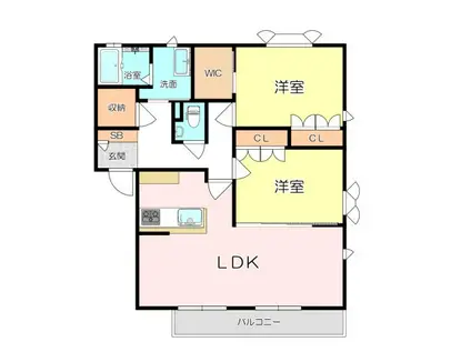 DAIKEN武庫之荘 オスト(2LDK/2階)の間取り写真