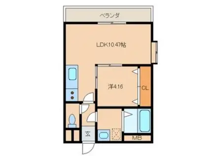 グランディールTUBASA(1LDK/1階)の間取り写真