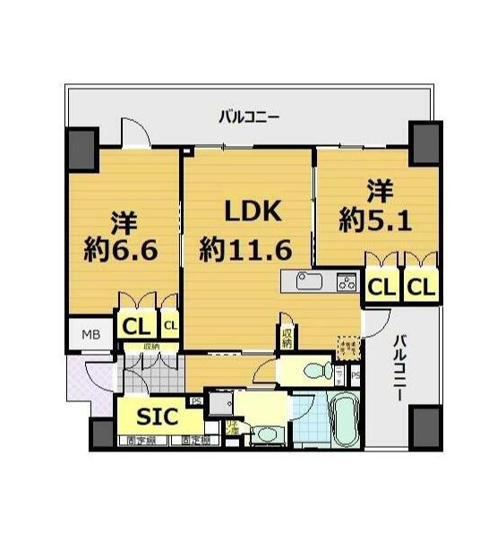 宮益坂ビルディング ザ・渋谷レジデンス(2LDK/8階)の間取り写真
