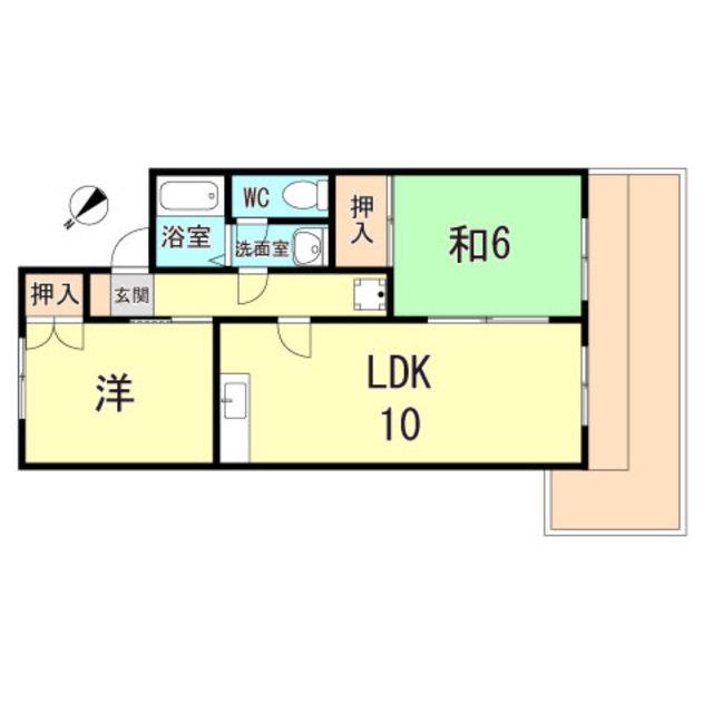 セジュールパーク瑞穂(2LDK/1階)の間取り写真