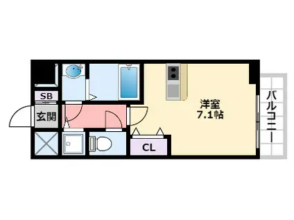 アーバングリーン甲子園(1K/10階)の間取り写真