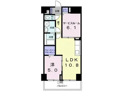 菊水レジデンス綱島I(1SLDK/1階)の間取り写真