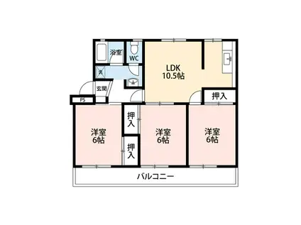 グローリオ北新II(3LDK/1階)の間取り写真