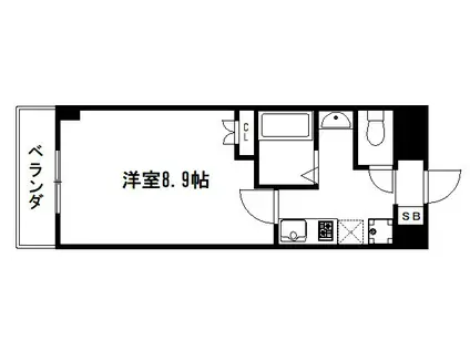 ファミユ白川(1K/3階)の間取り写真