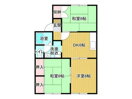 第2コンチェルトB(3DK/1階)の間取り写真