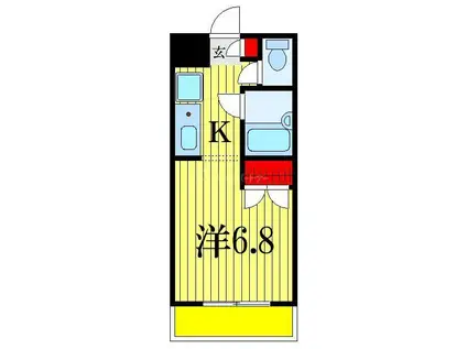 カーサ・アイ・エム(1K/4階)の間取り写真