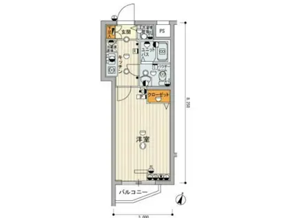 スカイコート千歳烏山第6(1K/4階)の間取り写真