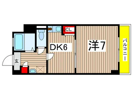 カーサビアンカ大村(1DK/1階)の間取り写真