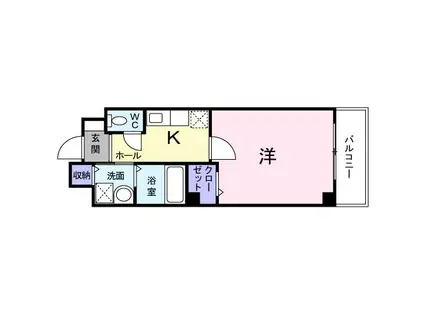 インフィニティー(1K/2階)の間取り写真