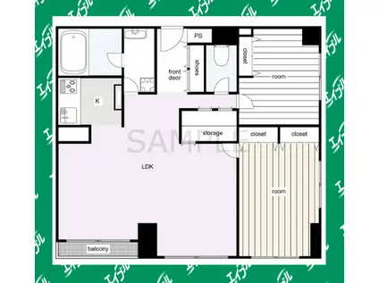 月見ヶ丘マンション(2LDK/4階)の間取り写真