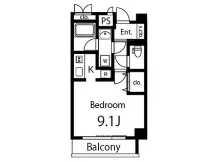 ガーデン杉並方南(1K/2階)の間取り写真