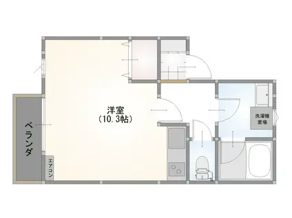 ラトゥルー(ワンルーム/1階)の間取り写真