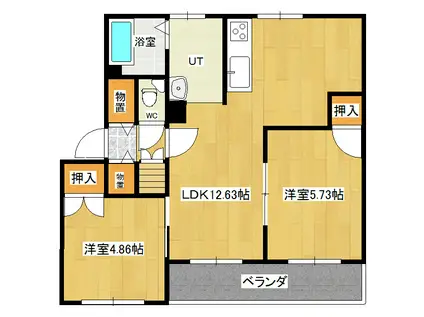 クラージュ春光III(2LDK/4階)の間取り写真