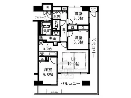 ディーグラフォート千里中央(3LDK/7階)の間取り写真