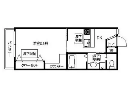 プルメリア新大阪(1DK/8階)の間取り写真