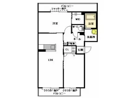 マ・ドマール宰都 B棟(2LDK/3階)の間取り写真