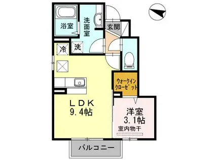 サンハイム チサ(1LDK/1階)の間取り写真