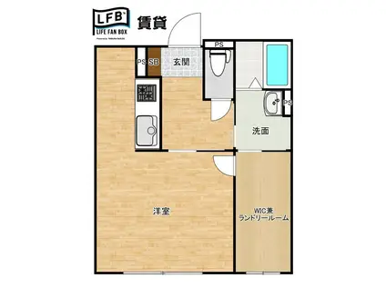 ライトステイツ古萩町(ワンルーム/1階)の間取り写真