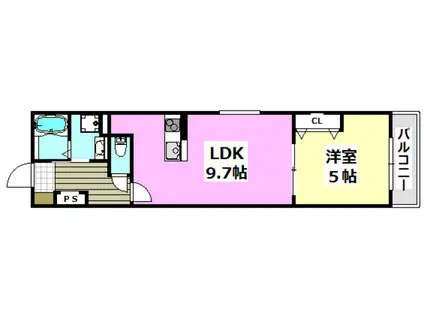 アート茨木II(1LDK/1階)の間取り写真
