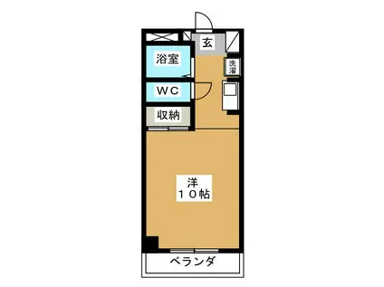 ランドウェル八王子(ワンルーム/4階)の間取り写真