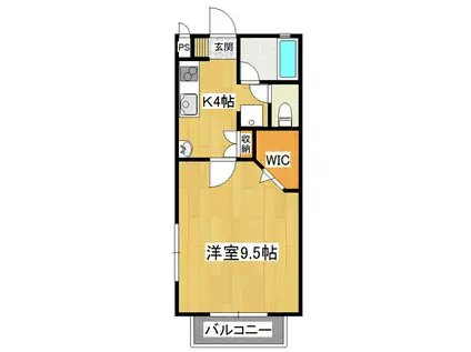 朝日ヴィラ神立東(1K/2階)の間取り写真