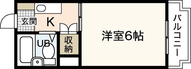 サンハイム(1K/4階)の間取り写真