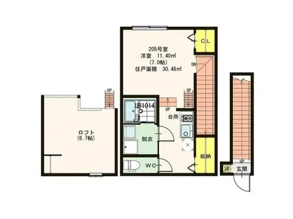 ダリアステート西新井(1K/2階)の間取り写真