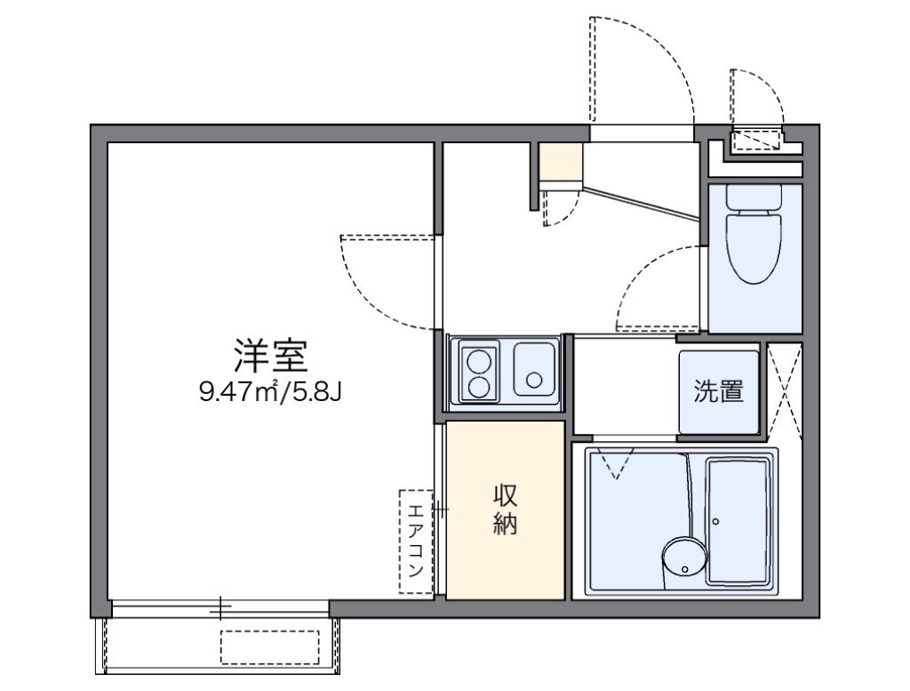 レオパレスカサブランカII(1K/2階)の間取り写真