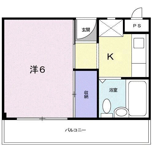 楠古谷マンション(1K/1階)の間取り写真
