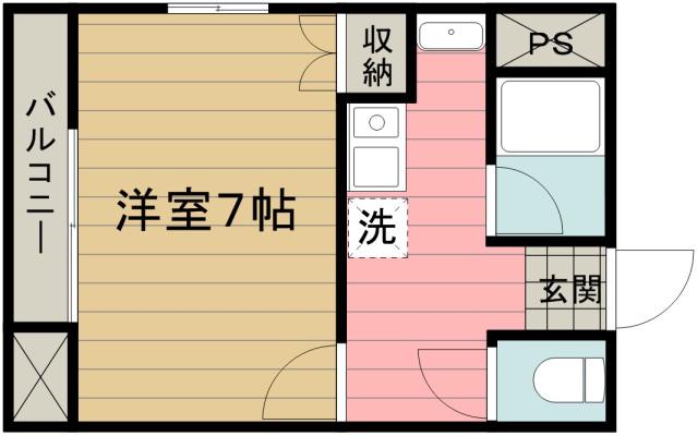 LA-BELLEVIEI(1K/2階)の間取り写真