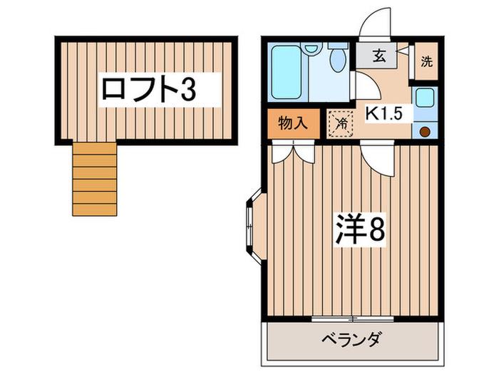 カーサ アスール(1K/2階)の間取り写真