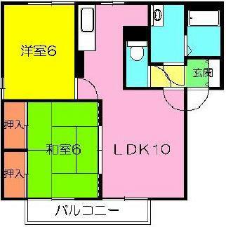 エミネンスSAKAI(2LDK/1階)の間取り写真