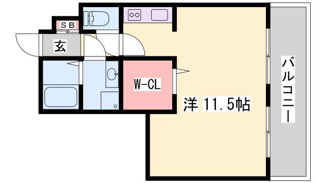 シャレーコート(ワンルーム/3階)の間取り写真