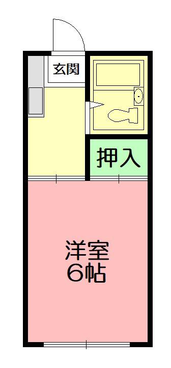 英ハイツ(1K/2階)の間取り写真