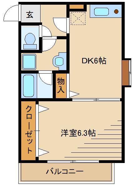 リッチモンドIII(1DK/3階)の間取り写真