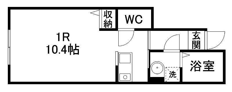 プランタン小田原(ワンルーム/1階)の間取り写真