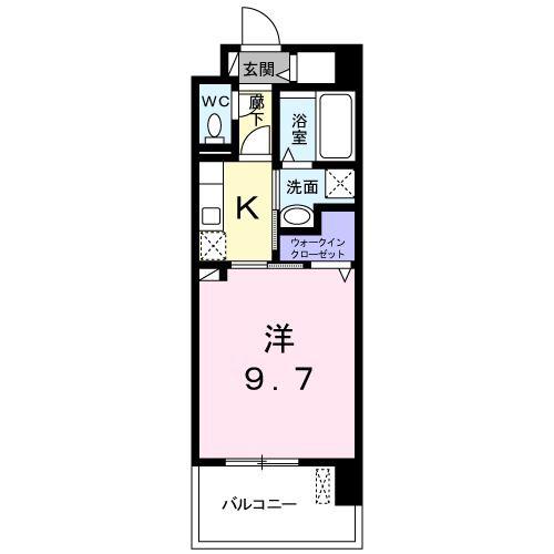 ワイズ エスト(1K/1階)の間取り写真